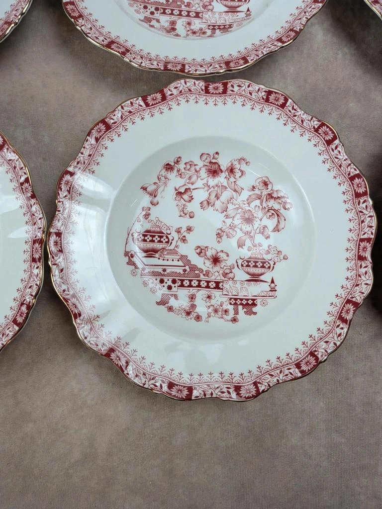 Conjunto de 12 pratos fundos Seltmann Weiden Bavaria Theresia vermelho – photo 7